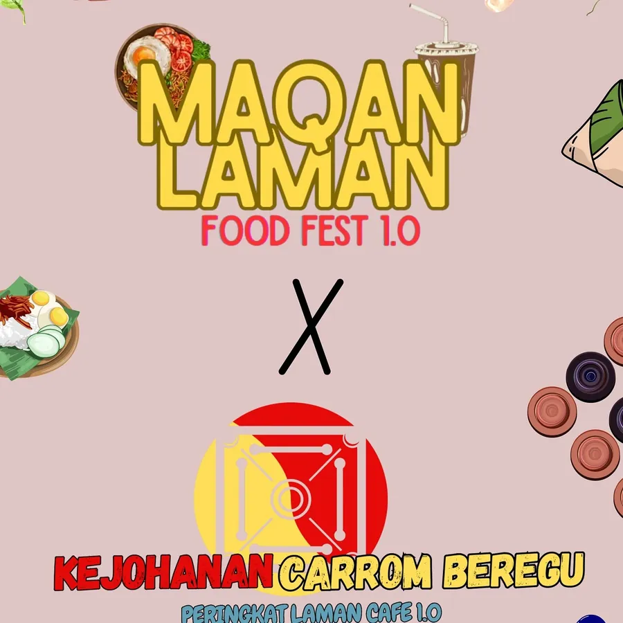 Poster Kejohanan Carrom Beregu peringkat Laman Cafe 1.0.