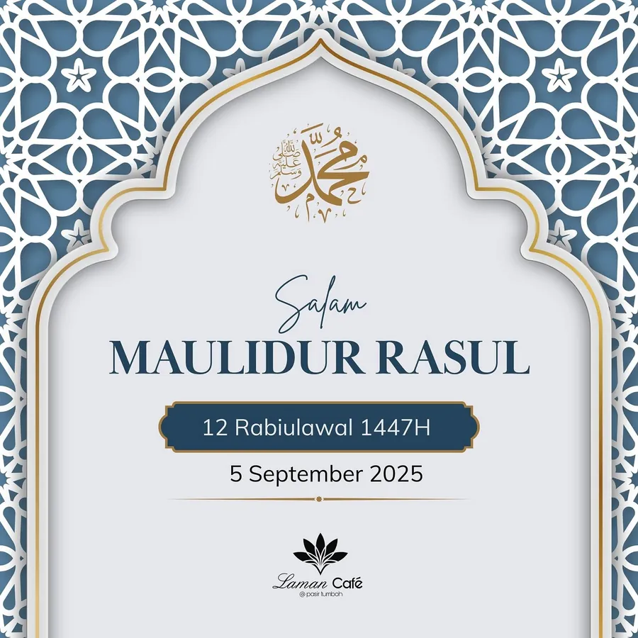 Poster ucapan Salam Maulidur Rasul daripada Laman Café @ pasir tumboh.